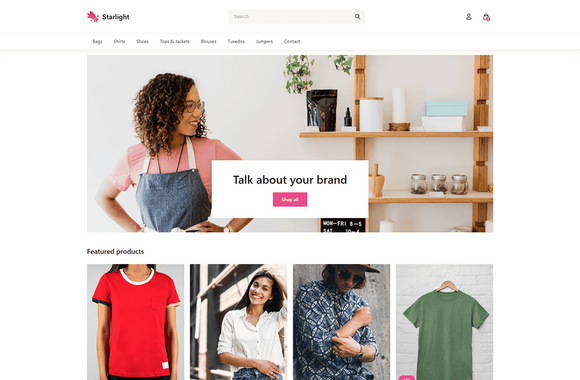 Shopify šablona Starlight